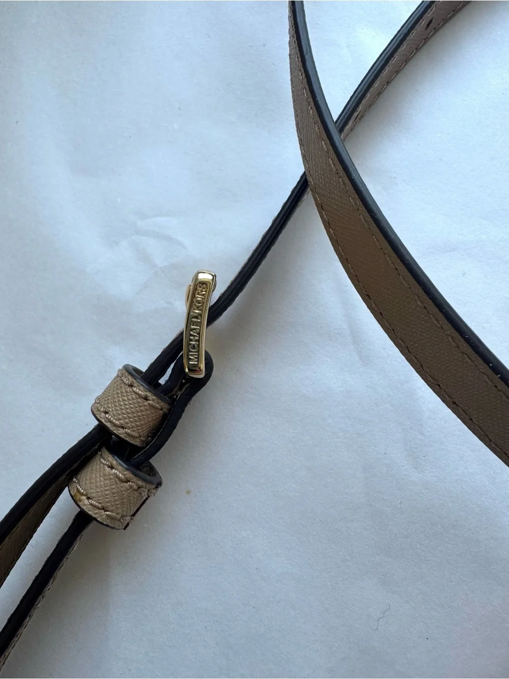 Michael Kors Daniela Saffiano Leather Crossbody Bag Gold Chain